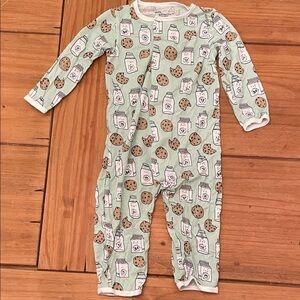 Magnetic Me Green Cookie and Milk Print Footie